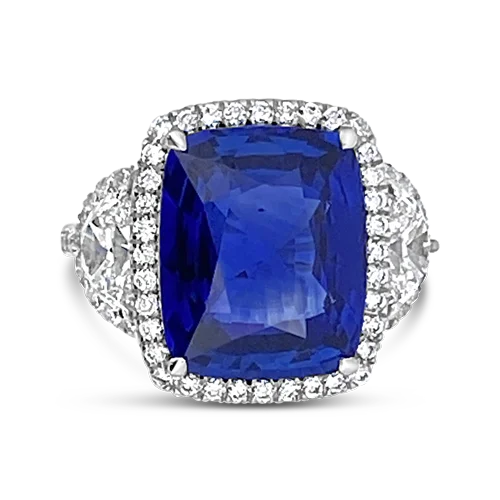 women’s engagement rings with sapphires for engagement with diamonds-Ceylon Sapphire & Diamond Ring