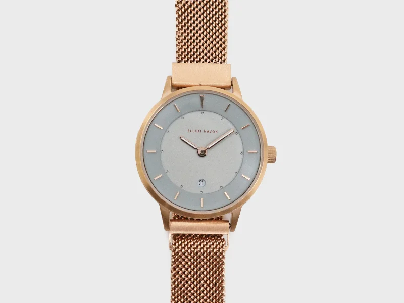 watches for women with multi-functional designs and eco-friendly bands -Cool Grey Minimalist Mesh - 30mm