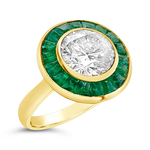 women’s engagement rings with sapphires for men’s wedding engagement-Emerald & Diamond Ring