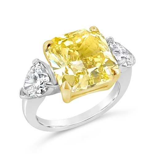 vintage rings with sapphires and rubies for men’s engagement bands-Fancy Intense Yellow Diamond Engagement Ring