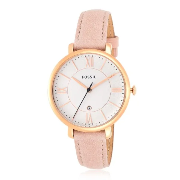 sport watches for women with real-time fitness tracking and GPS navigation -Fossil Women's Jacqueline Blush Leather Watch ES3988