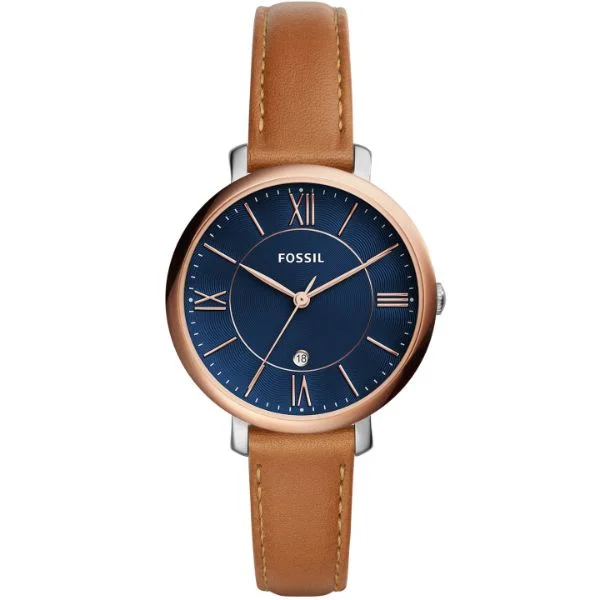 luxury watches for men with solar-powered movement and sleek designs -Fossil Jacqueline Women's Leather Watch ES4274