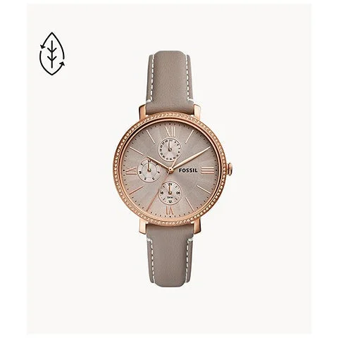 luxury watches for men with unique designs and high-end movement -Women's Grey Leather Chronograph Watch ES5097