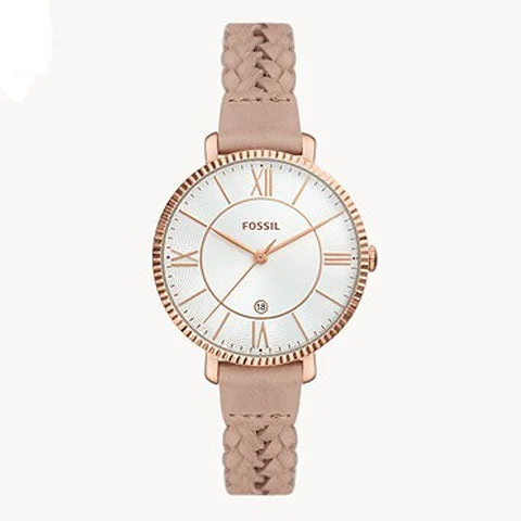 men's watches with automatic movement and high-tech features -Fossil Women's  Jacqueline Quartz Stainless Steel and Eco Leather Three-Hand Watch ES5207