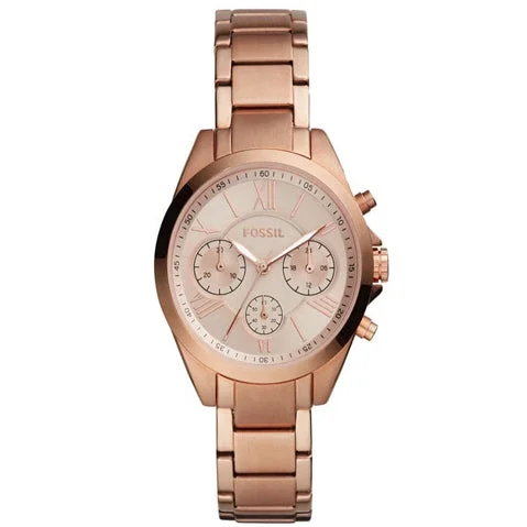 high-tech watches for men with sleep tracking and advanced health monitoring -Fossil Fashion Analog Rose Gold Dial Women's Watch-Stainless Steel, Rose Gold Strap BQ3036