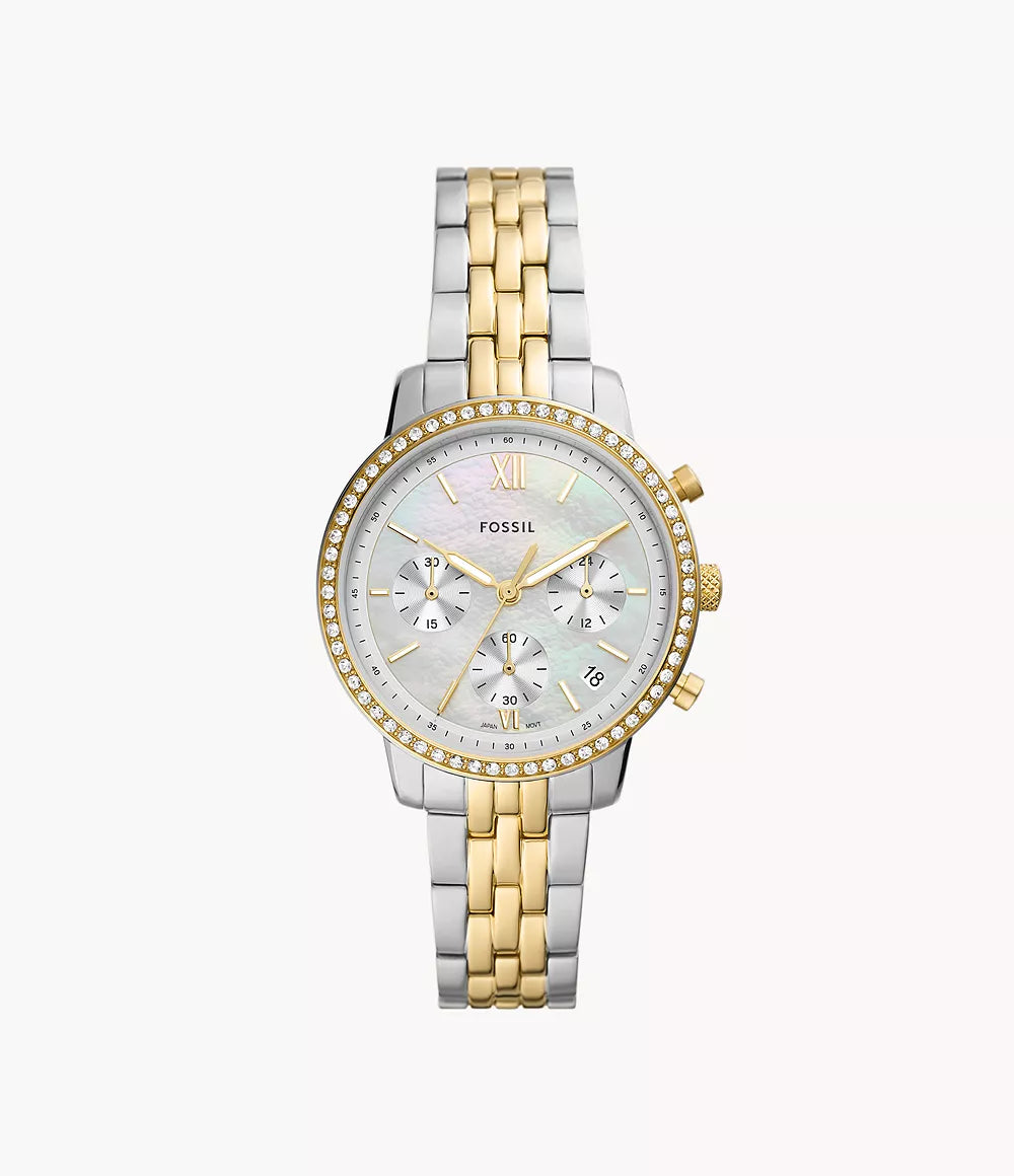 men's watches with oversized designs and chronograph functionality -Fossil Women's Neutra Chronograph Two-Tone Stainless Steel Watch ES5216