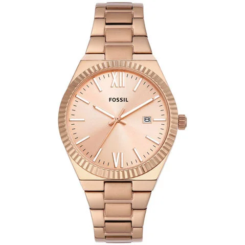 sport watches for men with rugged designs and built-in fitness apps -Fossil Scarlette Analog Rose Gold Dial Women's Watch-ES5258