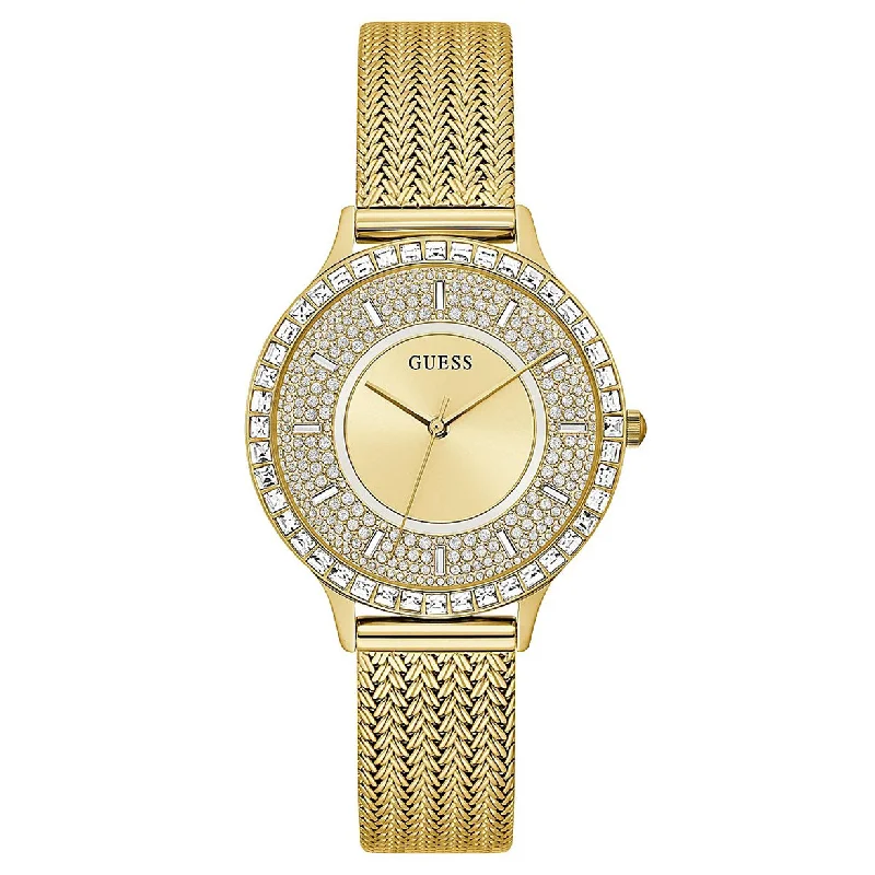 luxury watches for men with solar-powered movement and advanced features -Guess Soiree Gold Dial Women 38mm