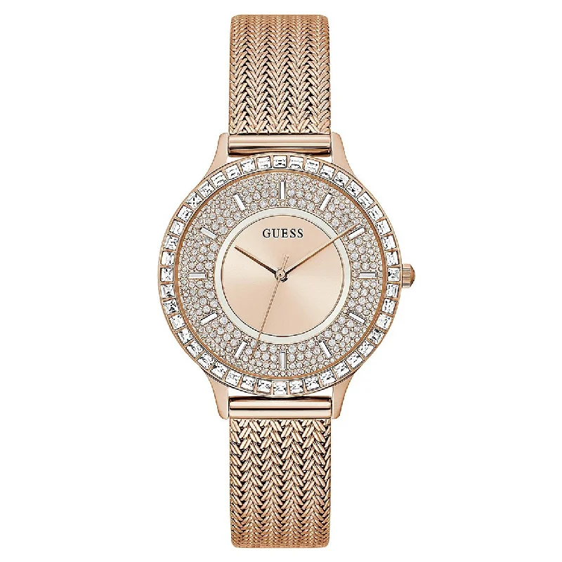 sport watches for women with fitness tracking and mobile connectivity -Guess Soiree Rose Gold Dial Women 38mm