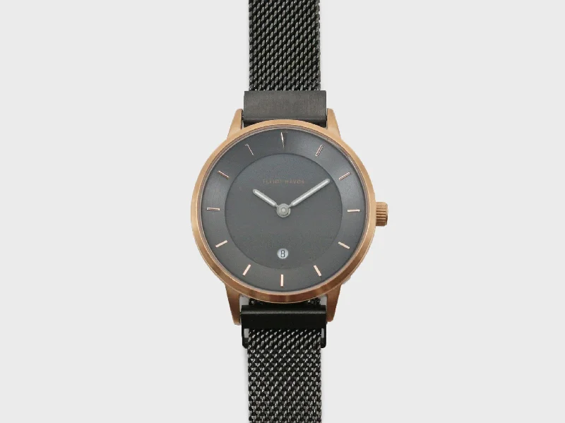 men’s watches with fitness apps and heart rate sensors -Gunmetal Rose Minimalist Mesh - 30mm