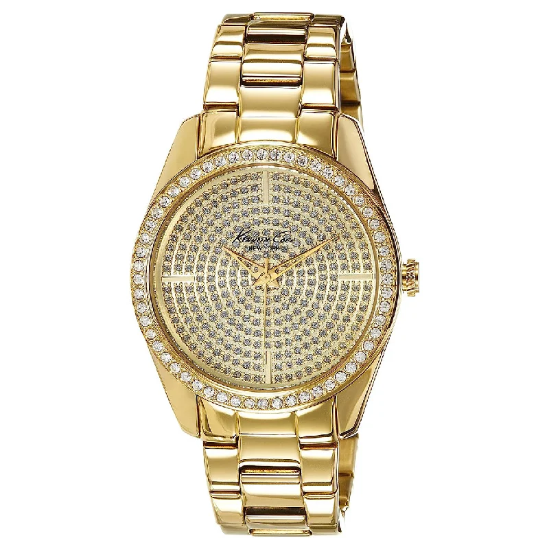 men's watches with solar-powered features and advanced GPS navigation -Kenneth Cole Crystal Gold Dial Women 39mm