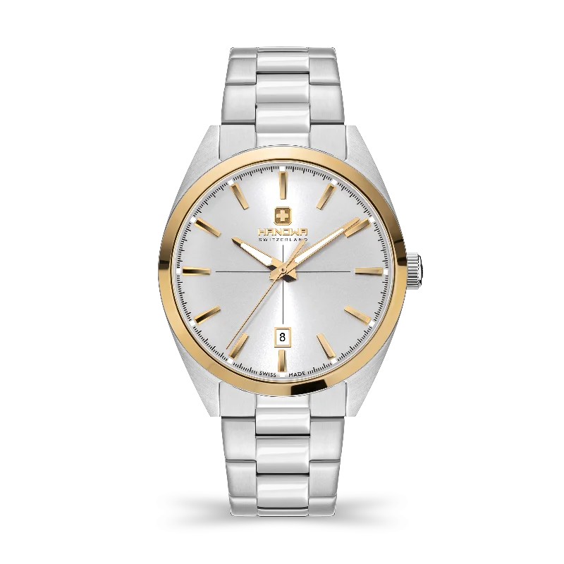 Silver dial- Gold/Stainless steel case - Stainless steel bracelet