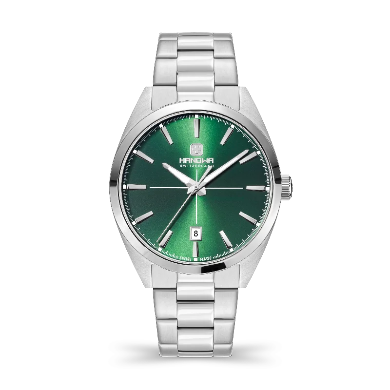 Green dial - Stainless steel case  - Stainless steel bracelet