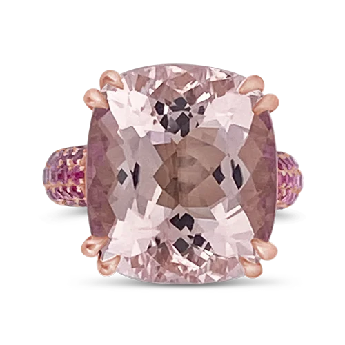 men’s rings with sapphires for wedding rings with diamonds-Morganite Ring in Rose Gold