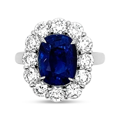 custom rings with sapphires for men’s wedding engagement-Oval Sapphire & Diamond Ring