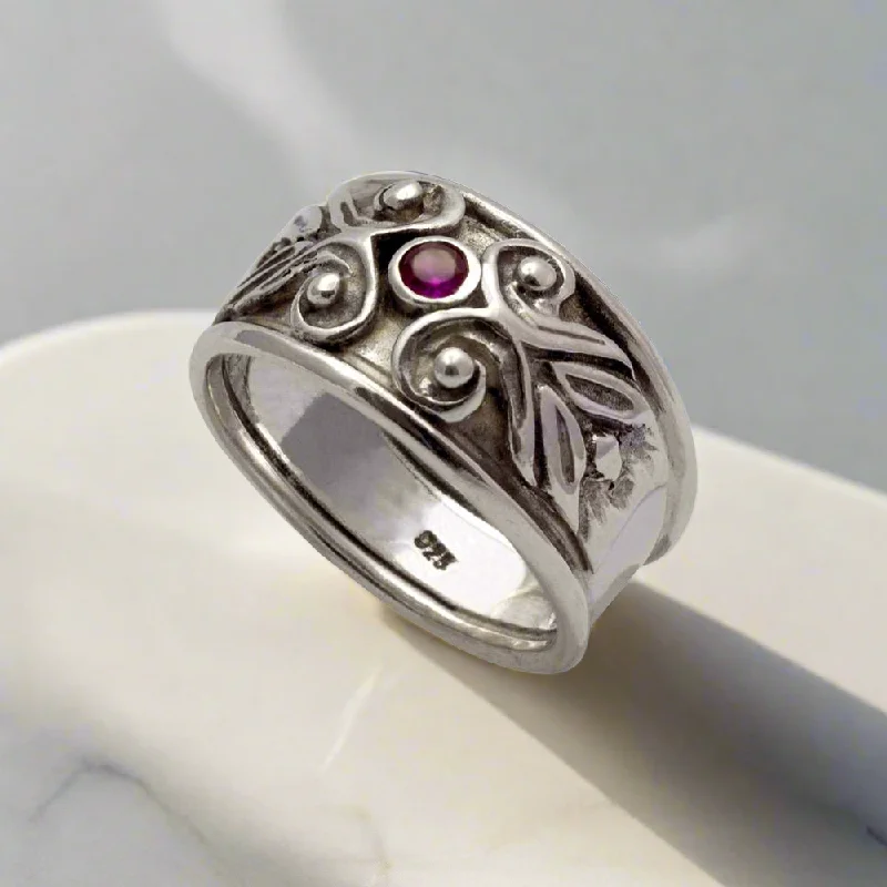 women’s rings with sapphires and rubies for wedding bands for men-Ring in Sterling Silver with Zircon (DT-09)