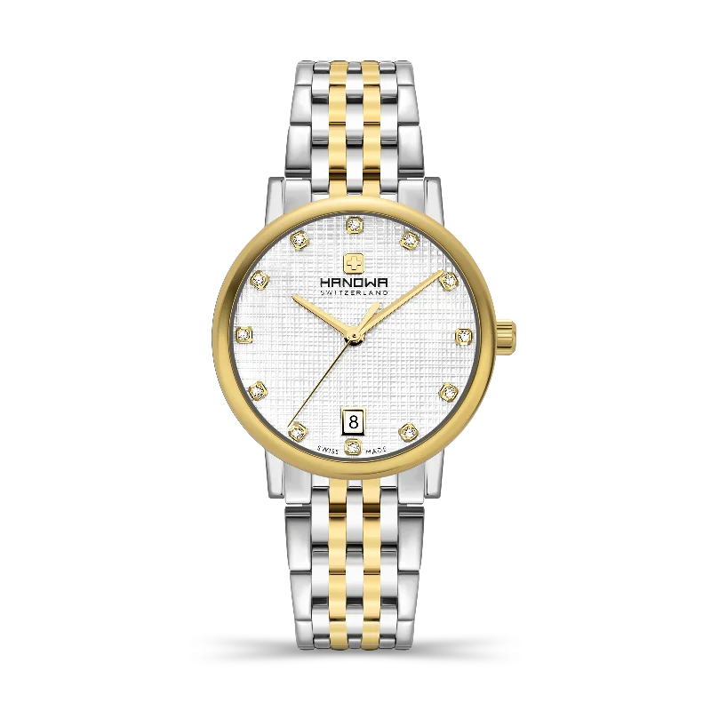 Silver/white dial - Gold/silver stainless steel case - Gold/silver stainless steel bracelet