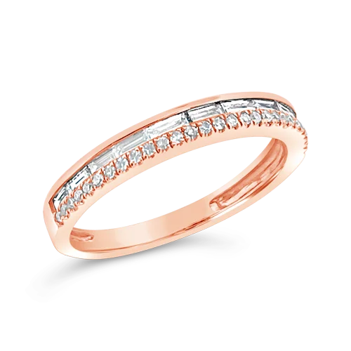 women’s engagement rings with diamonds for engagement bands and rings-Rose Gold & Diamond Ring