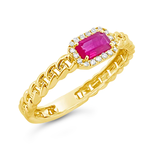 women’s custom wedding rings with sapphires for engagement jewelry-Ruby & Diamond Ring