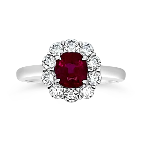 women’s engagement rings with rubies for custom wedding bands-Ruby & Diamond Ring