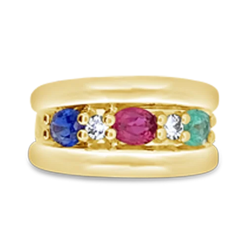 men’s wedding rings with sapphires for engagement rings with rubies-Ruby, Emerald, Sapphire & Diamond Ring