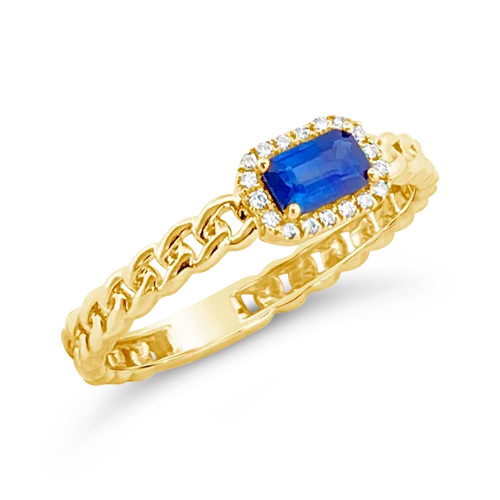 custom rings with sapphires and rubies for wedding engagement-Sapphire & Diamond Ring