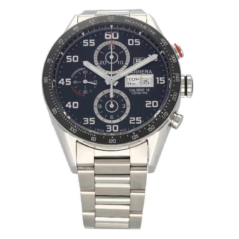 stylish men’s watches with chronograph features and sleek modern designs -Tag Heuer Carrera CV2A1R 43mm Stainless Steel Watch