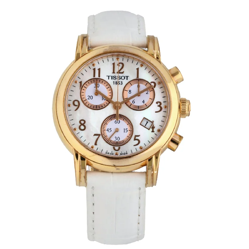 men’s watches with bold designs and advanced chronograph features -Tissot T-Lady T050217 A 35mm Gold Plated Watch