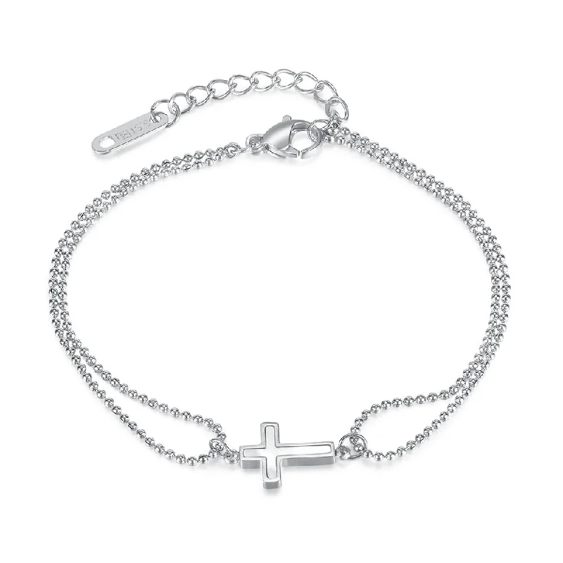 watches for women with high-tech features and sophisticated designs -Women's cross bracelet - silver