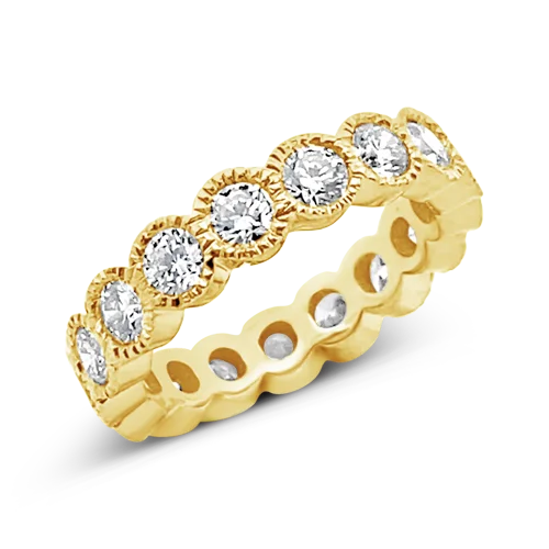 women’s rings with diamonds and sapphires for custom engagement-Yellow Gold & Diamond Eternity Band